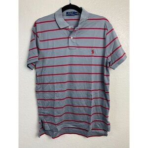 Polo by Ralph Lauren Classic Gray and Red Striped Polo